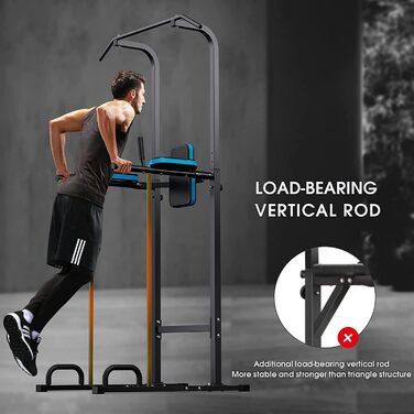 Стійка для підтягувань та віджимань JX FITNESS Kraftturm, багатофункціональна станція для тренувань, турнік, бруси, прес, домашній спортзал