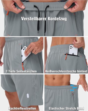 Чоловічі спортивні шорти для фітнесу та занять спортом (2 шт.) - чорний/світло-сірий, XXL