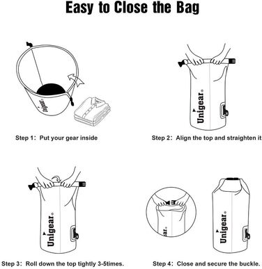 Водонепроникний мішок Unigear Dry Bag 30L (армійний зелений) – 2L/5L/10L/20L доступні – для каякінгу, риболовлі, кемпінгу та пляжу