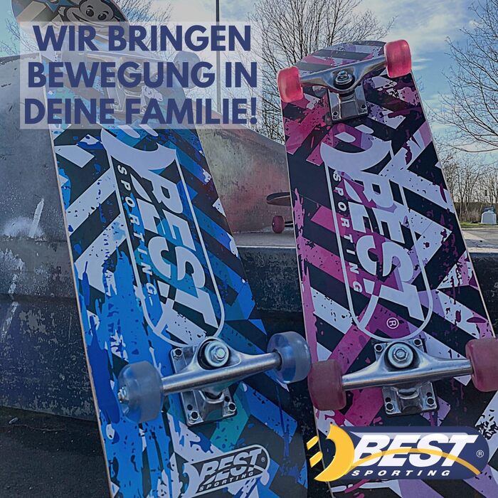 Скейтборд Best Sporting ABEC 3/7, дерево й алюміній, для дорослих, 78,5x20,4 см, рожевий Октопус