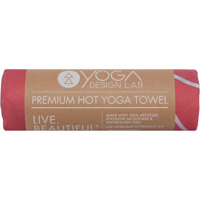 Рушник для йоги Hot Yoga від Yoga Design Lab | Антиковзкий, легкий, з переробленої мікрофібри, швидковисихаючий, для гарячої йоги, спорту, подорожей (Celestial, Iris)