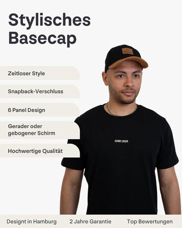 Кепка-снэпбек Johnny Urban Dean унісекс, регульований розмір, чорно-коричнева