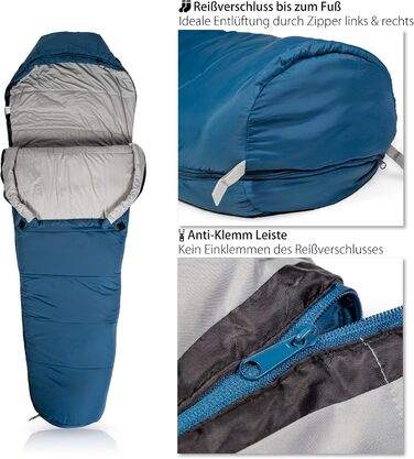 Спальний мішок Outdoro 3-4 сезони для кемпінгу та відпочинку на природі (чоловічий, жіночий)