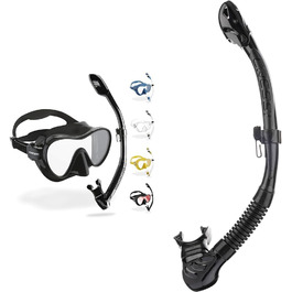 Cressi F1 + Dry Combo – Безрамкова маска та трубка для підводного плавання, снорклінгу, апное та дайвінгу, комплект із сухою трубкою Alpha Ultra Dry
