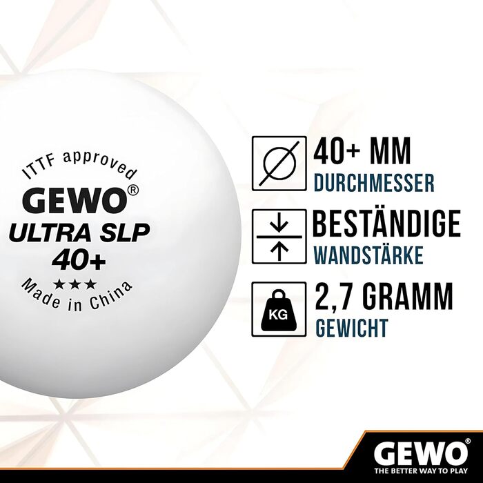 GEWO Ракетка для настільного тенісу CS Energy Control, професійна, ITTF, контроль, висока обертальність, готова, опукла ручка, губка 1,8 мм
