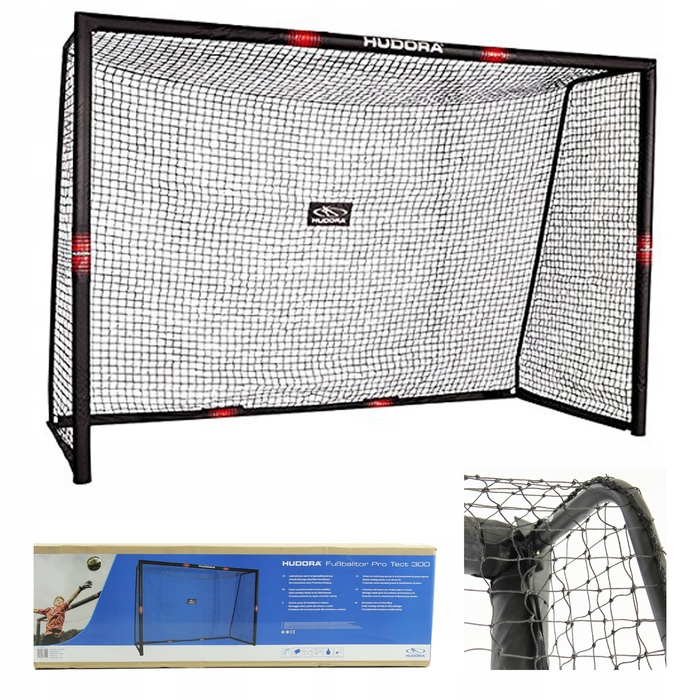 Футбольні ворота Hudora Pro Tect 3x2м, переносні (300x200 см) + сітка та кілки для кріплення
