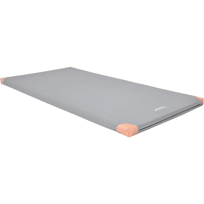 Гімнастичний мат Grevinga 200x100x6 см, м'який, з шкіряними кутами, синій