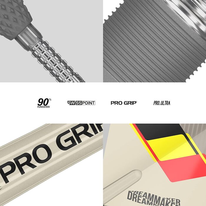 Дротики Target Dimitri Van den Bergh Dream Maker G1 90% вольфрамові, Swiss Point, стілдарти 23 г, пісочний, чорний, жовтий, червоний