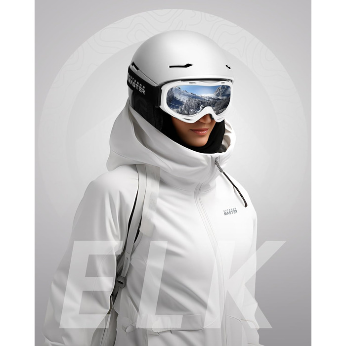 Гірськолижний шолом OutdoorMaster ELK MIPS для сноуборду, чоловіків, жінок і підлітків, перламутрово-білий, розмір L