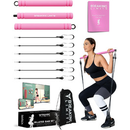 Набір для пілатесу Breaking Limits: регульована стійка + 6 еластичних стрічок для фітнесу вдома. Сталь, піна, нековзний ремінь