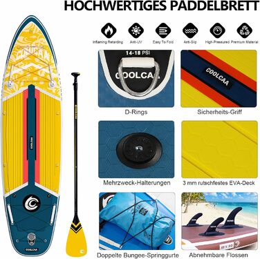 Надувна SUP-дошка для веслування стоячи з преміум аксесуарами, вантажопідйомність до 210 кг, для дорослих та підлітків будь-якого рівня