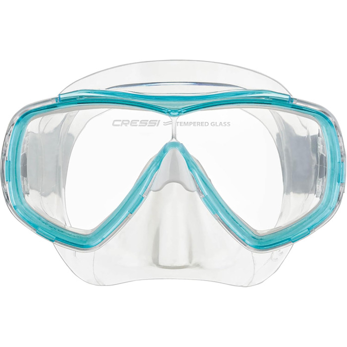 Маска Cressi Estrella Jr для снорклінгу та дайвінгу, прозора/аквамарин + трубка