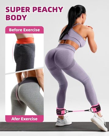 Набір еластичних стрічок для фітнесу: стрічки опору та манжети для тренувань ніг та тіла. Ідеально для йоги, фітнесу вдома та залу. З інструкцією.