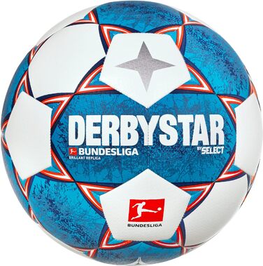 Футбольний м'яч Derbystar Brillant Replica v21, розмір 5, білий/помаранчевий/синій