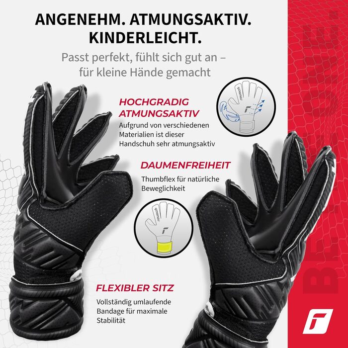 Воротарські рукавички Reusch Attrakt Solid Junior для дітей 5-16 років, чорні