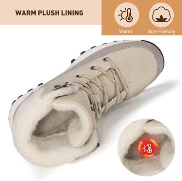 Чоботи жіночі зимові Mishansha, утеплені, антиковзаючі, розмір 36-42 (Бежевий, 37 EU)