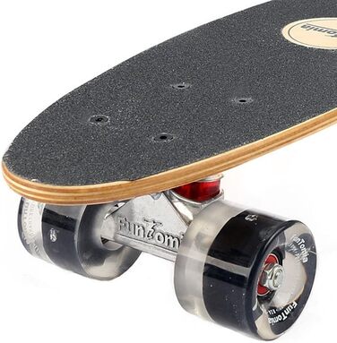 Скейтборд FunTomia Mini-Board Cruiser 57 см з 7-шарового канадського клену, підшипники Mach1 ABEC-9, білі з черепом, чорні LED-колеса