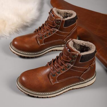 Чоловічі зимові черевики ANALEAF - теплі, водонепроникні, трекінгові, зелені (сіро-коричневі), 42 EU