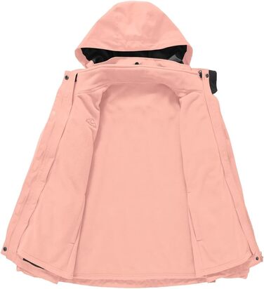 Жіноча куртка YSENTO 3-в-1: тепла флісова куртка, водонепроникна та вітронепроникна, функціональна, softshell з капюшоном (L, Рожевий)