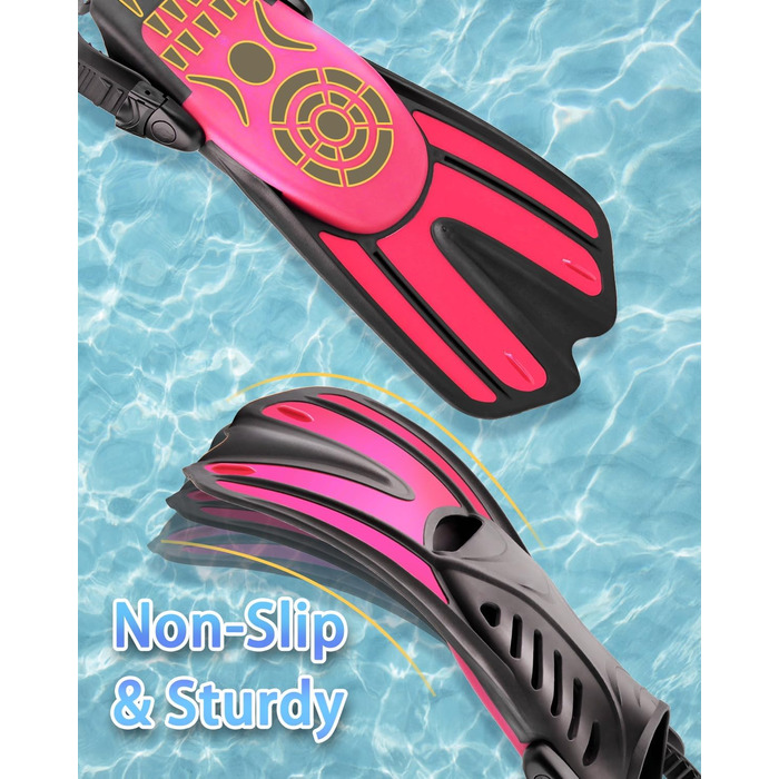 Набір для снорклінгу: маска, ласти, трубка Dry Top, дорослий (S/M, рожевий)