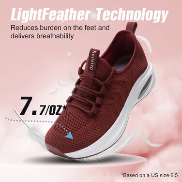 Жіночі кросівки з широкою колодкою та підтримкою арки | Зручні для бігу, тренувань та ходьби (40/41 EU, Бордовий)