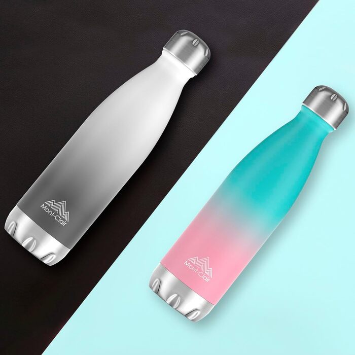 Фляга Mont-Clair з нержавіючої сталі 500 мл - термофляга, без BPA, з градієнтом кольору (білий/сірий)