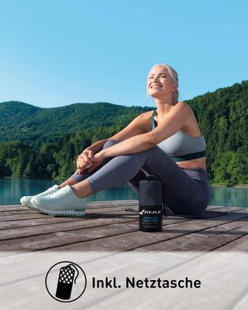 Рушник Fit-Flip з мікрофібри 60x120 см - швидковисихаючий спортивний рушник для пляжу, подорожей, сауни - темно-сірий, 1 шт.