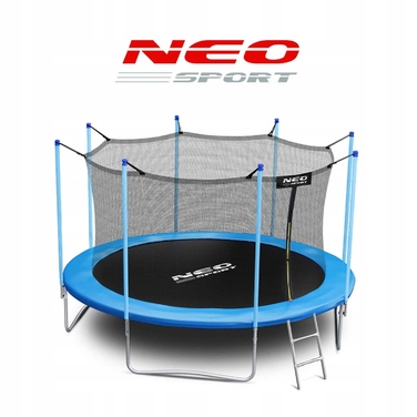 Садовий батут Neo-Sport 12ft/374см із внутрішньою сіткою та драбиною