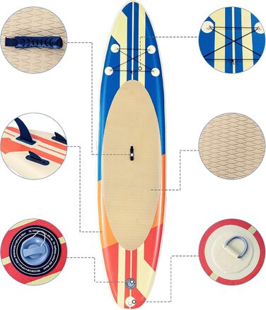 Надувна SUP-дошка DREAMADE з телескопічним веслом, комплект аксесуарів, до 120 кг, для серфінгу та веслування