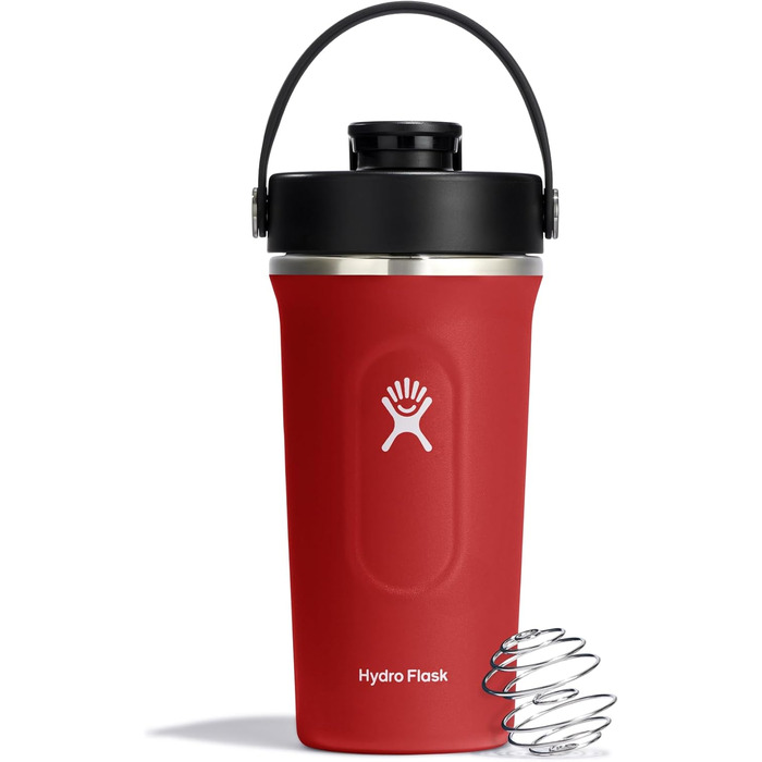 Hydro Flask ізольована шейкер-бутилка 709 мл для протеїнових коктейлів, спортивного харчування, червона Goji