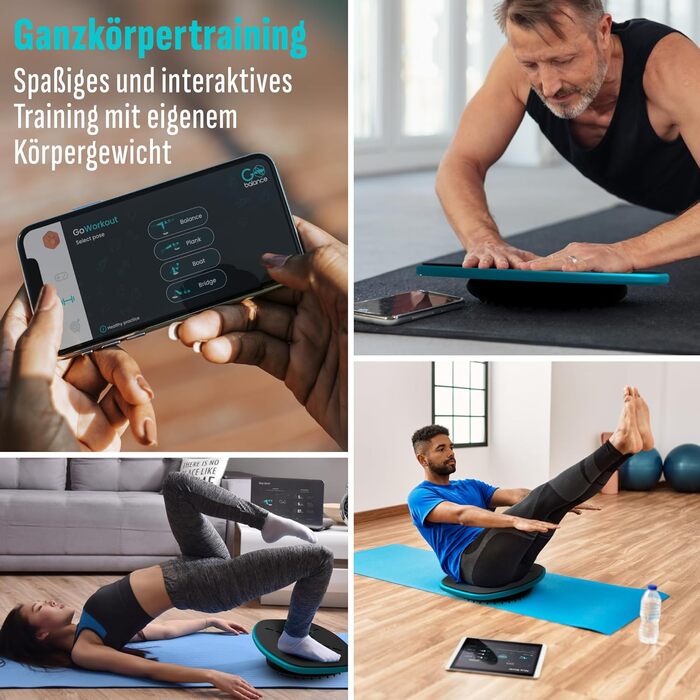 GoBalance Board App - Балансборд з Bluetooth сенсором, 12 ігор для тренувань, розваг та фітнесу. Зміцнює координацію та силу для підлітків та дорослих. GoBalance Sport-Play