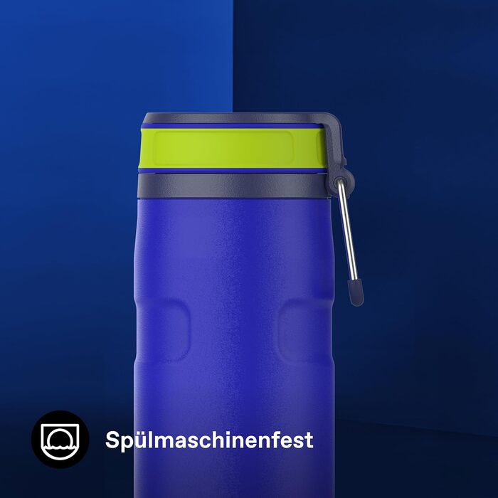 Термос-пляшка Stanley 1913 IceFlow Twist Flip 0.47 л, Cobalt Chartreuse — вакуумна сталева пляшка для напоїв