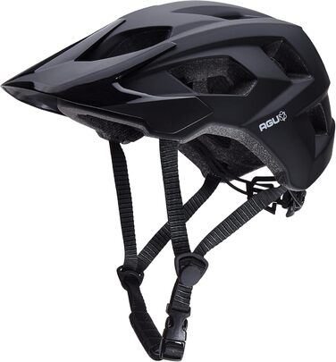 Велошолом AGU XC MTB для чоловіків та жінок, чорний, розмір L/XL (58-62 см), знімний козирок, вентиляція, In-Mold, EN1078