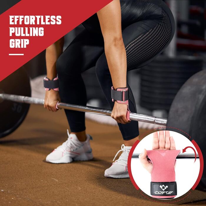 Підтримуючі ремені COFOF для важкої атлетики, бодібілдингу та силових тренувань, для жінок та чоловіків (рожевий)
