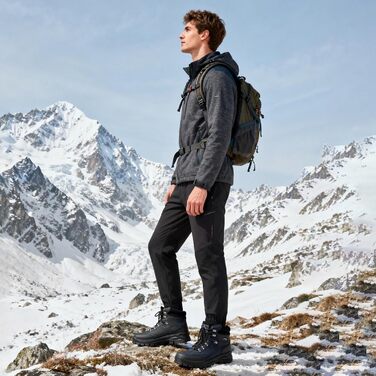 Чоловічі зимові черевики AX BOXING: утеплені, трекінгові, для хайкінгу, водонепроникні, антиковзаючі, 41-46 EU (Темно-синій, 45 EU)