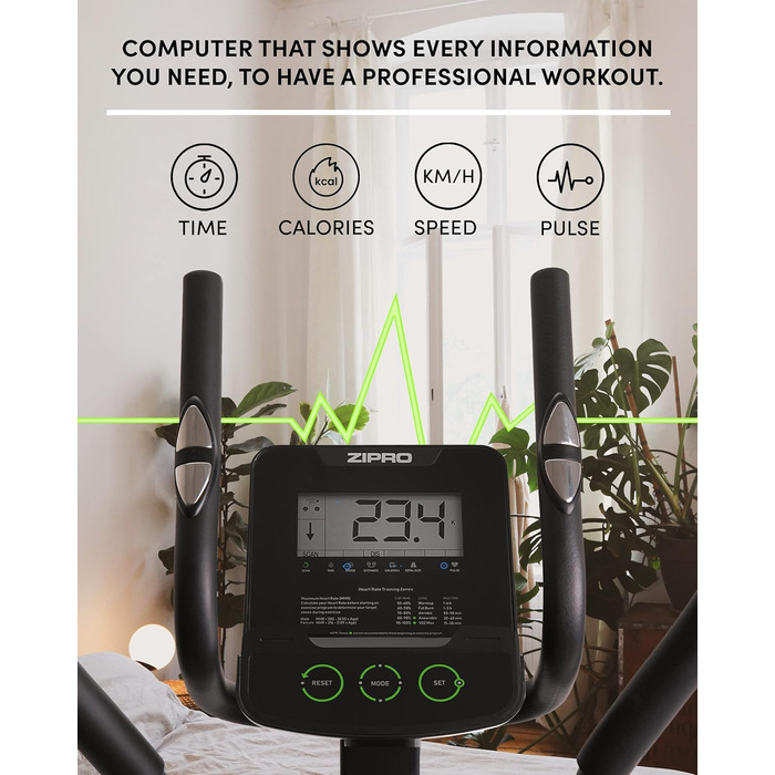 Zipro Crosstrainer Hulk: Магнітний тренажер для дому, до 150 кг, чорний