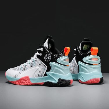 Дитячі баскетбольні кросівки Kinder High-Top з амортизацією, легкі, антиковзкі, дихаючі, унісекс, 38 EU, білі/чорні