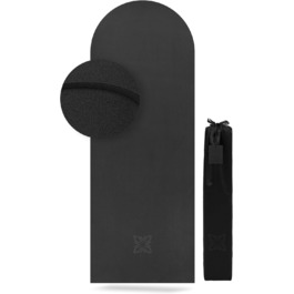 Килимок для йоги та пілатесу OMNANA MYTHOS BLACK 190x70 см, мікрофібра та натуральний каучук, нековзкий, вологопоглинаючий, 4 мм, для фітнесу та гімнастики