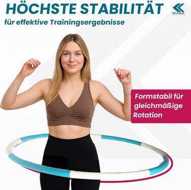 Хула-хуп кільце KIANA SPORTS® для дорослих, 1,2 кг - з сумкою та планом тренувань. Стабільний, з німецькою розробкою, для схуднення, фітнес-кільце з хвилями, блакитний