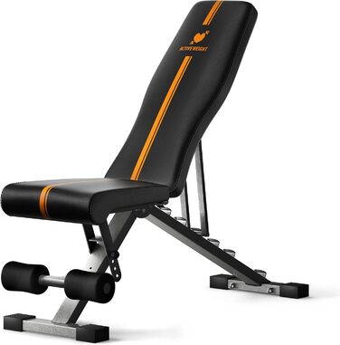 ACTIVEWEIGHT Складана регульована лава для тренувань | 90°, 30°, 0°, негативний кут | Збірка в комплекті | Сумісна з штангою | Лава для залу | Силове тренування
