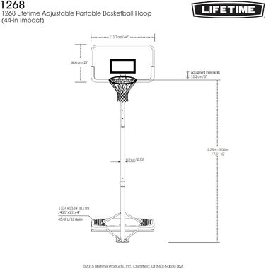 Баскетбольне кільце Lifetime Buzzer Beater мобільне, кольорове, M (17046)