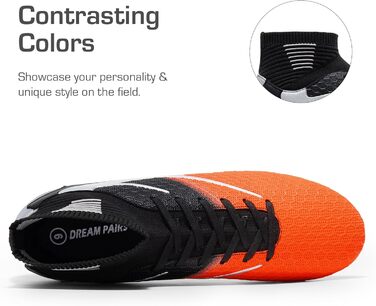 Футбольні бутси DREAM PAIRS для чоловіків: професійні, з шипами, для тренувань, розмір 46 EU, помаранчевий