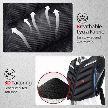Утяжелитель Abahub 4.5 кг (10lb) унісекс з блискавкою та світловідбиваючими смугами для фітнесу, бігу, силових тренувань