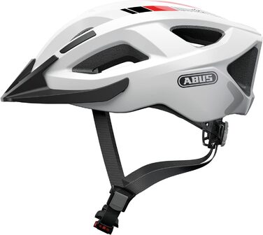 Велосипедний шолом ABUS Aduro 2.0 з підсвіткою, спортивний дизайн, міський, для чоловіків і жінок, білий, розмір L (58-62 см)