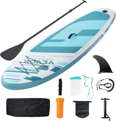 Надувна SUP-дошка VEVOR 335x84x15 см, комплект для плавання – весло, помпа, рюкзак, аксесуари, синя, для дорослих та підлітків, ПВХ