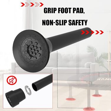 Міні-батут для фітнесу Kanchimi з ручкою, 122 см, чорний