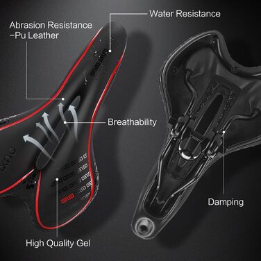 Велосипедне сідло OUXI з гелевою наповнювачем: комфортне, ергономічне, для чоловіків та жінок, MTB, шосе, гірський велосипед, фітнес-тренажер, міський велосипед, електровелосипед, рожеве