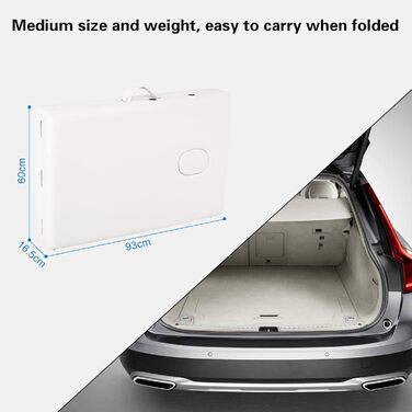 Масажне ліжко Mondeer з 2 зонами, регульована висота, складане, з дерева, для салону краси, з підголовником та підлокітниками (біле)