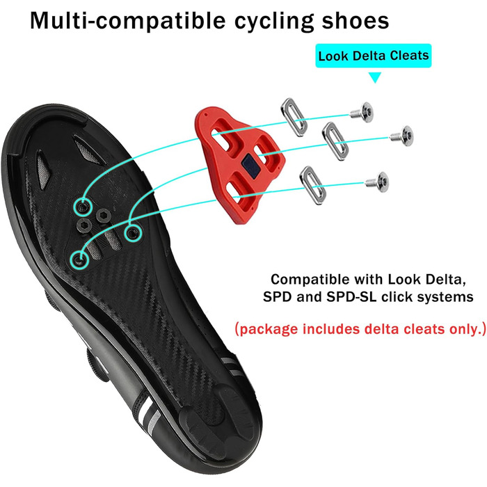 Велотуфлі для чоловіків та жінок, сумісні з Peloton, для велотренажера, шосе, з шипами Delta, білі (45 EU, сірий)
