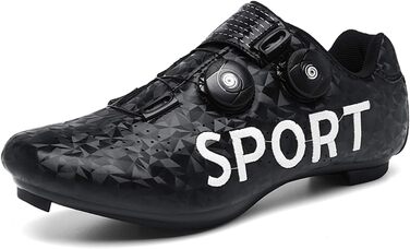 Велосипедні шкарпетки Radsport: чоловічі та жіночі шкарпетки для шосе та MTB велосипедів, антиковзаюча підошва, дихаючі, SPD, білі (41 EU, вузька колодка, чорний)